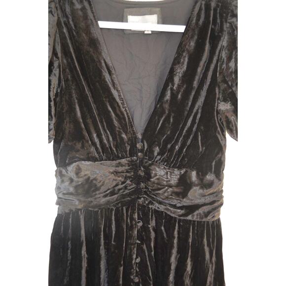 Anthropologie Katerina Button Front Black Cotton Dress Size 12 - Picture 4 of 8